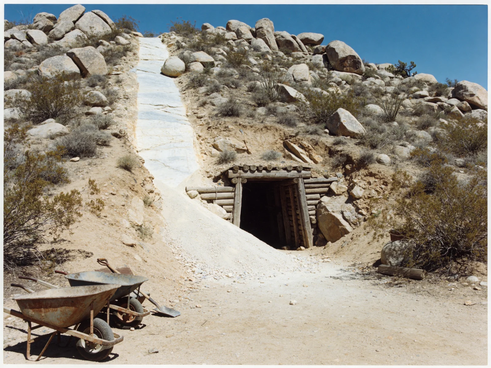 A working gem mine in the Pala district, San Diego County